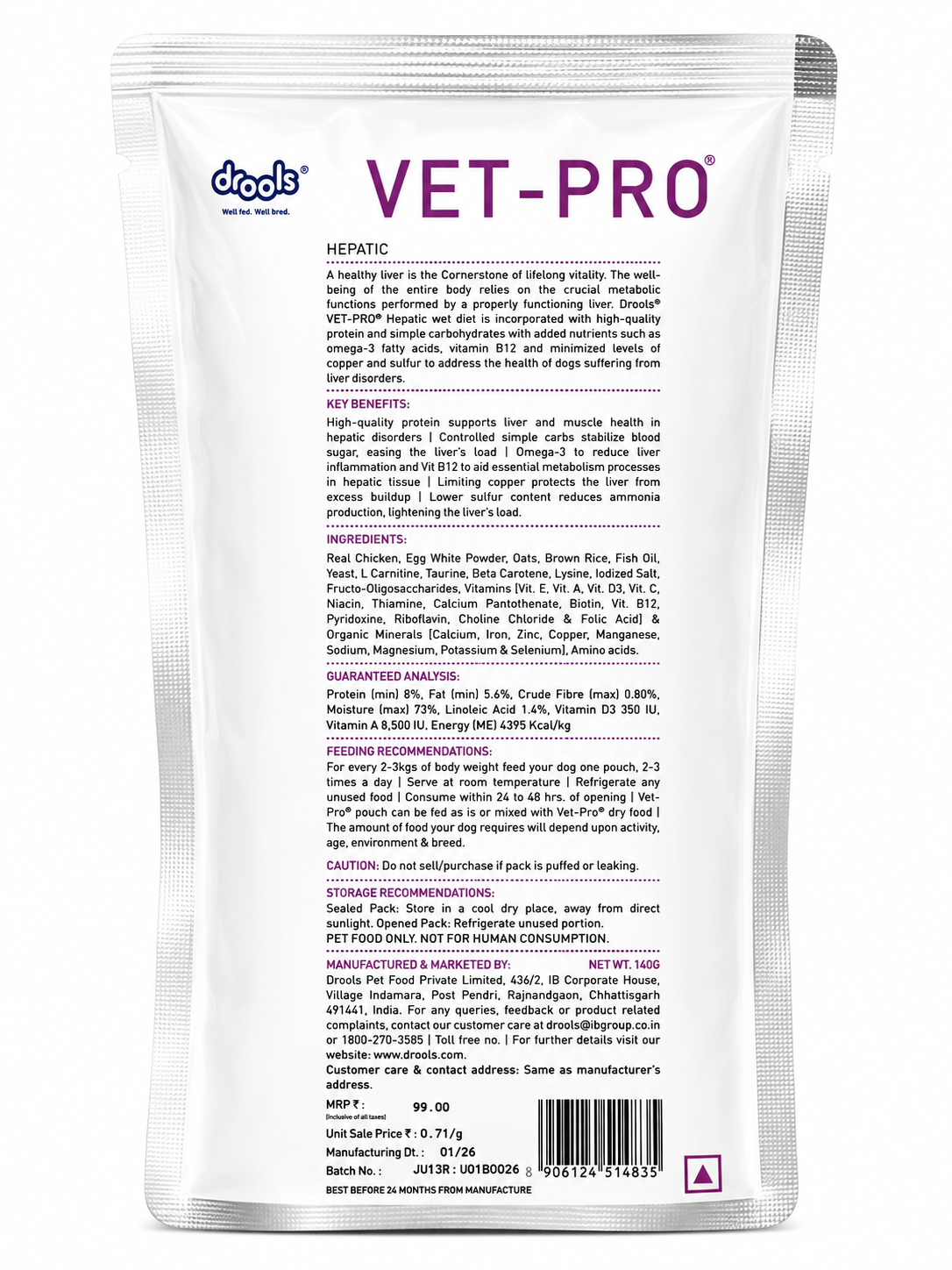 VETPRO HEPATIC GRAVY 150GM