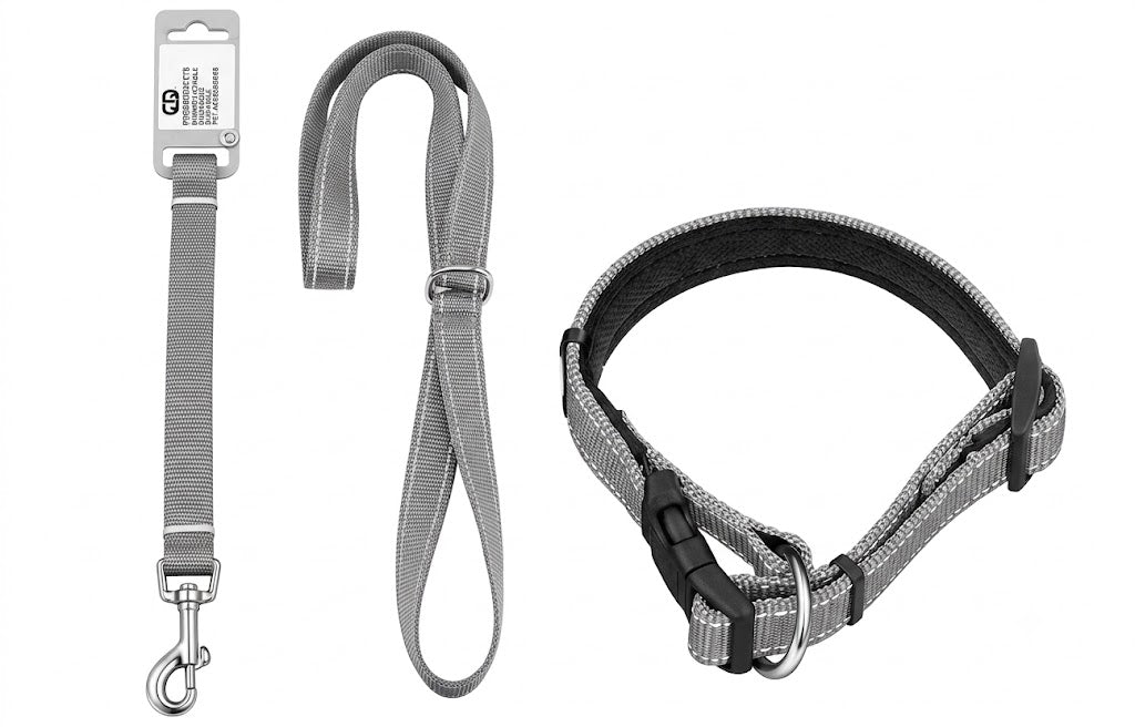 CDPET SOFT PADDED LEASE & COLLAR SET 15 MM DOG