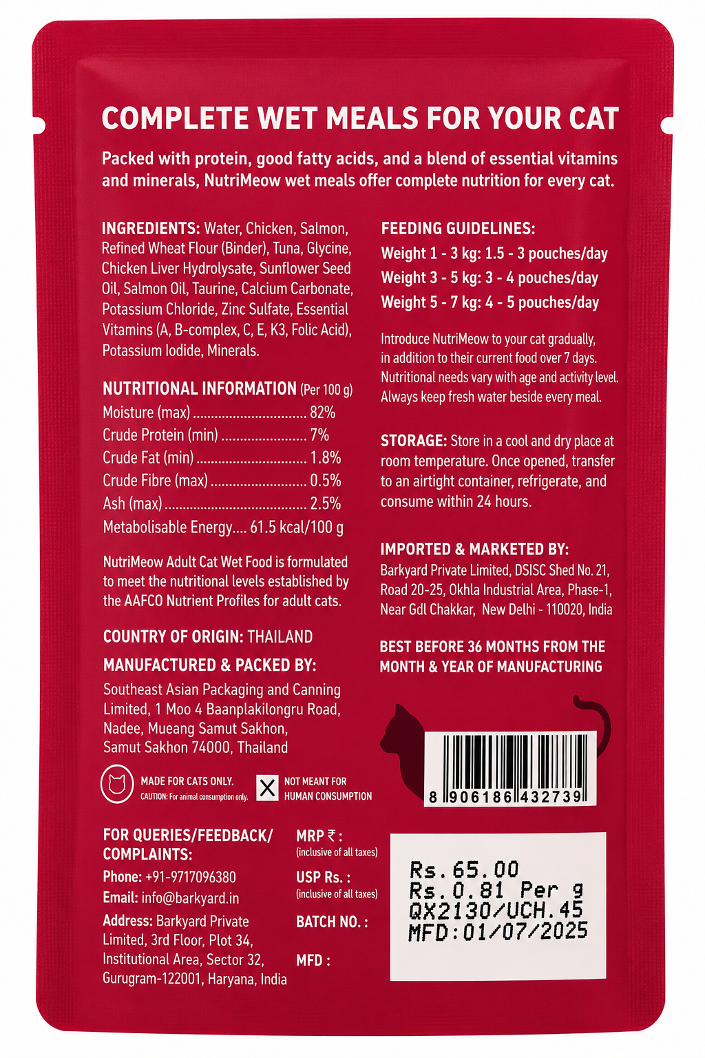NUTRIMEOW SALMON IN GRAVY CAT ADULT 80 G
