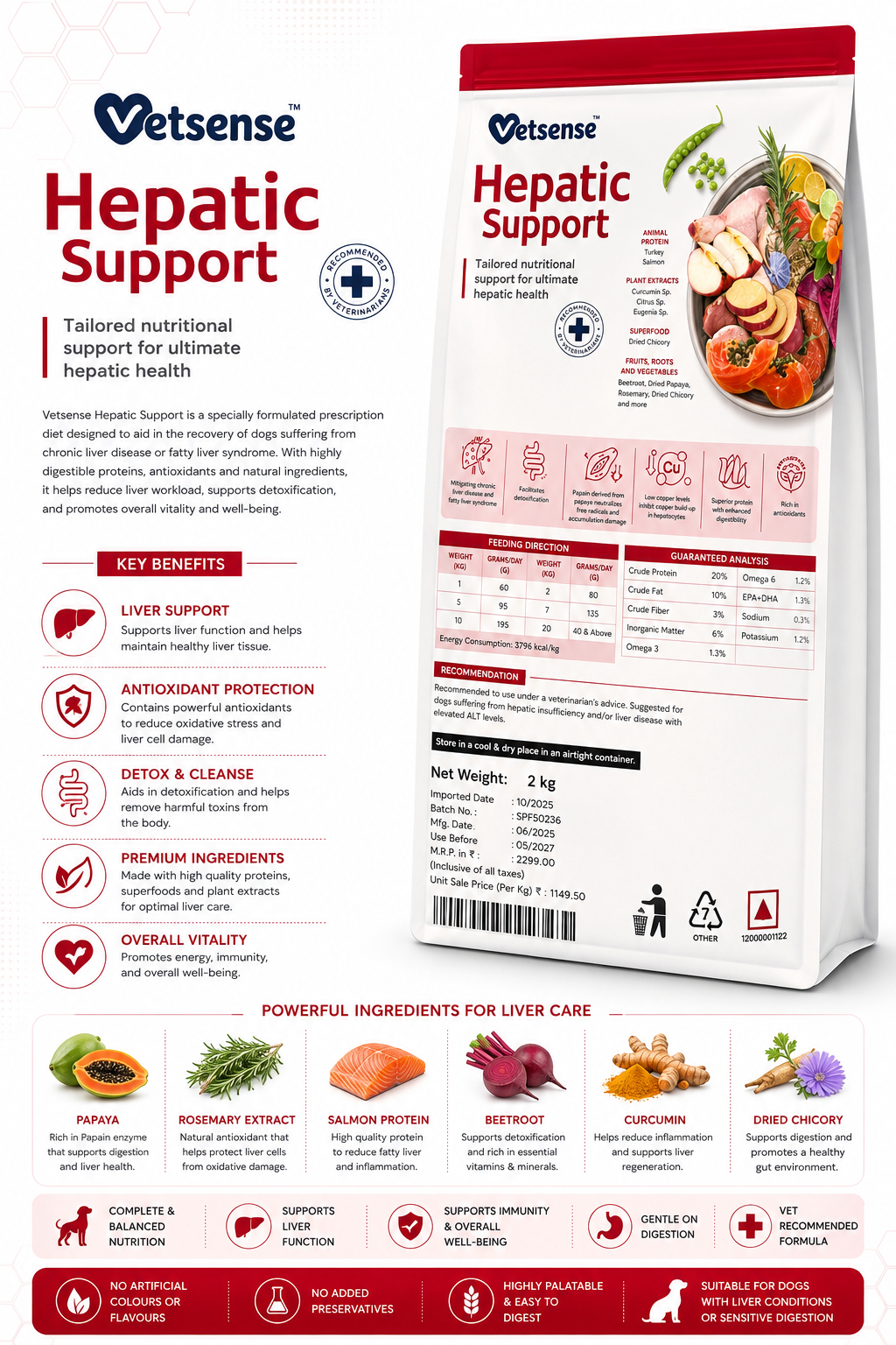 VETSENSE HEPATIC SUPPORT 2KG