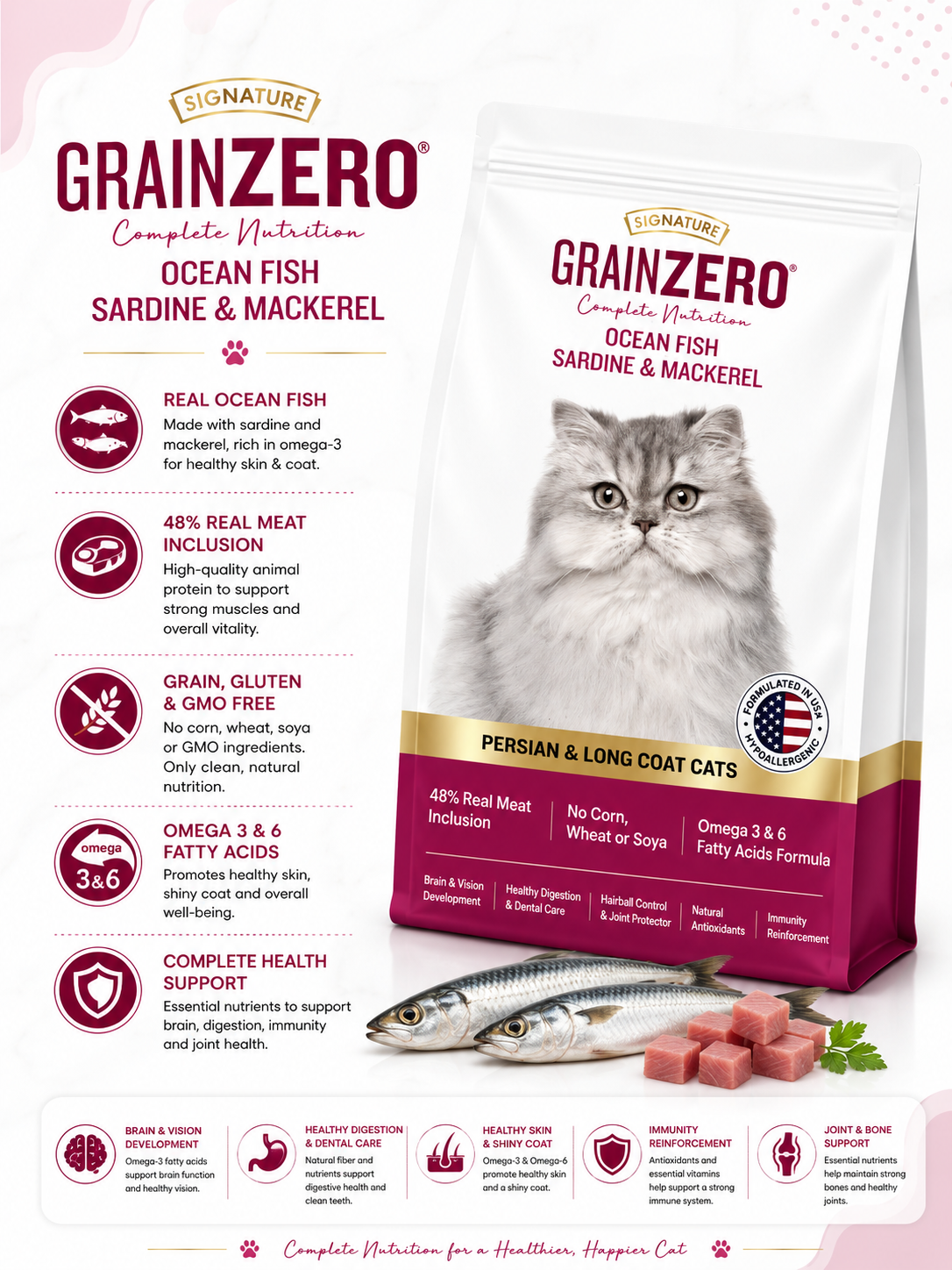 GRAIN ZERO OCEAN FISH PERSIAN & LONG COAT CATS