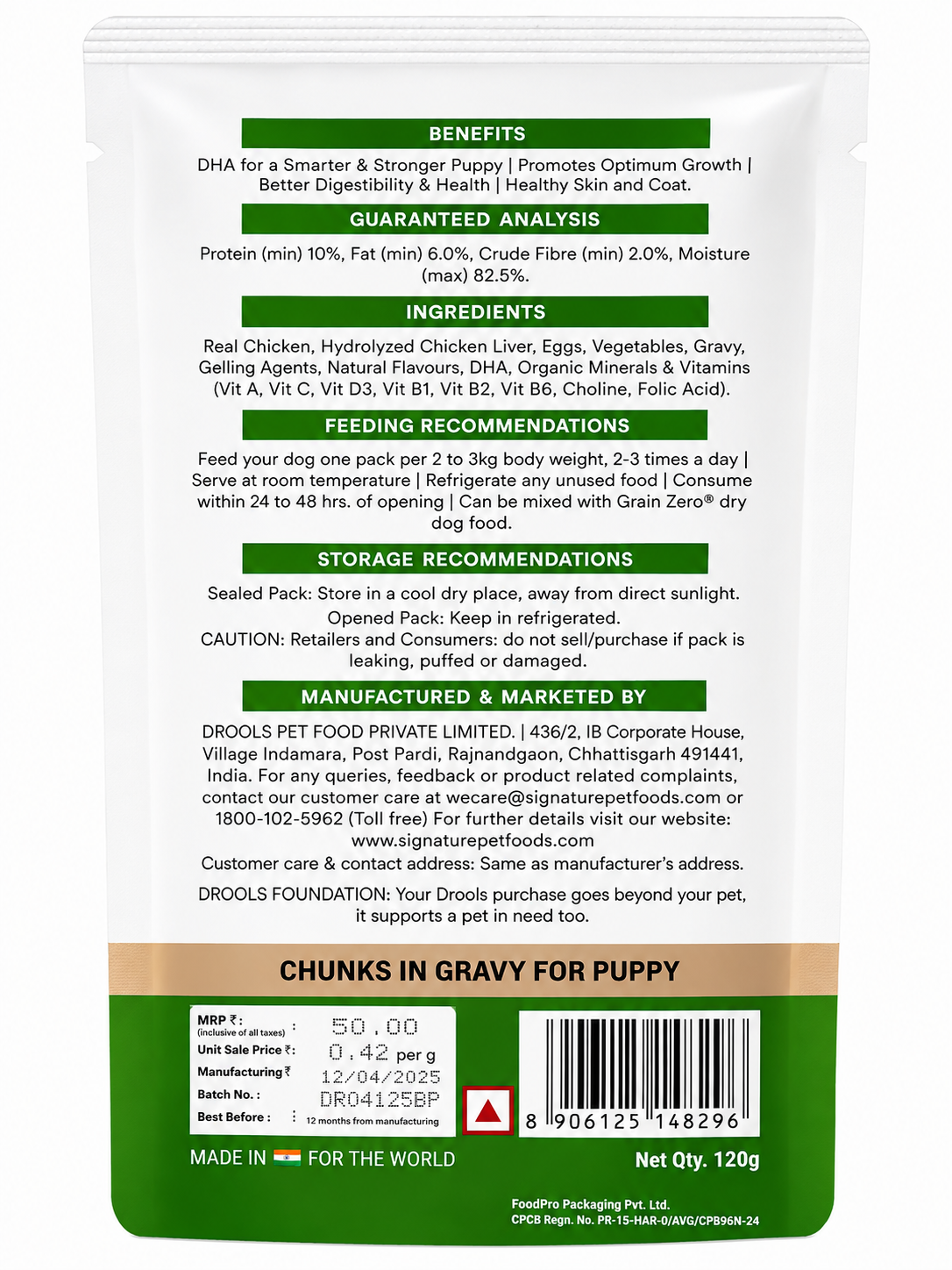 GRAIN ZERO PUPPY GRAVY 120GM (5+1)
