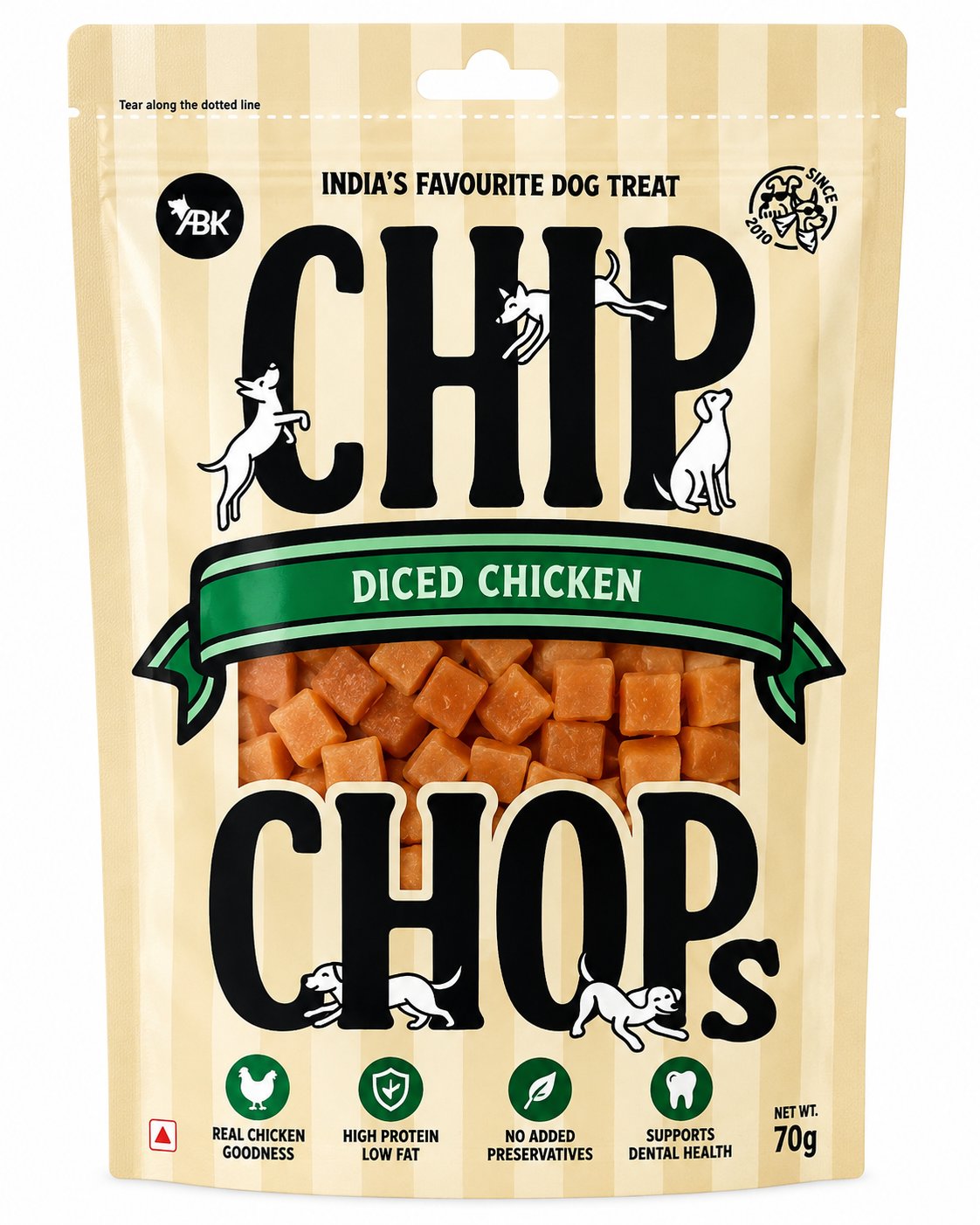 CHIP CHOPS DICED CHICKEN,70GM