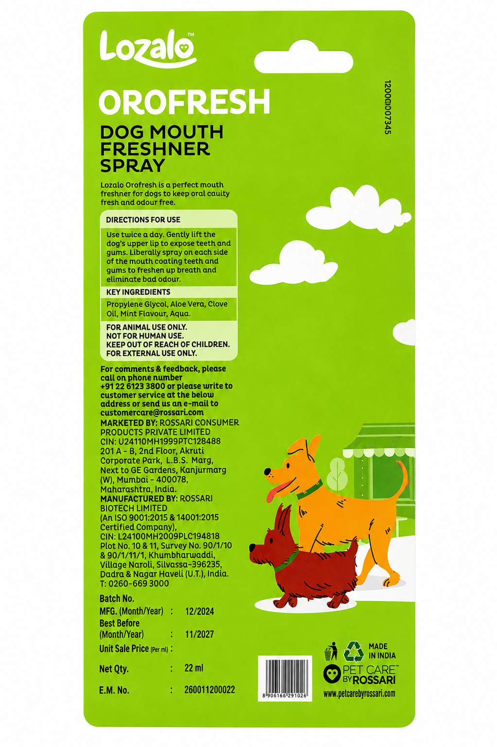 LOZALO OROFRESH 150 SPRAY
