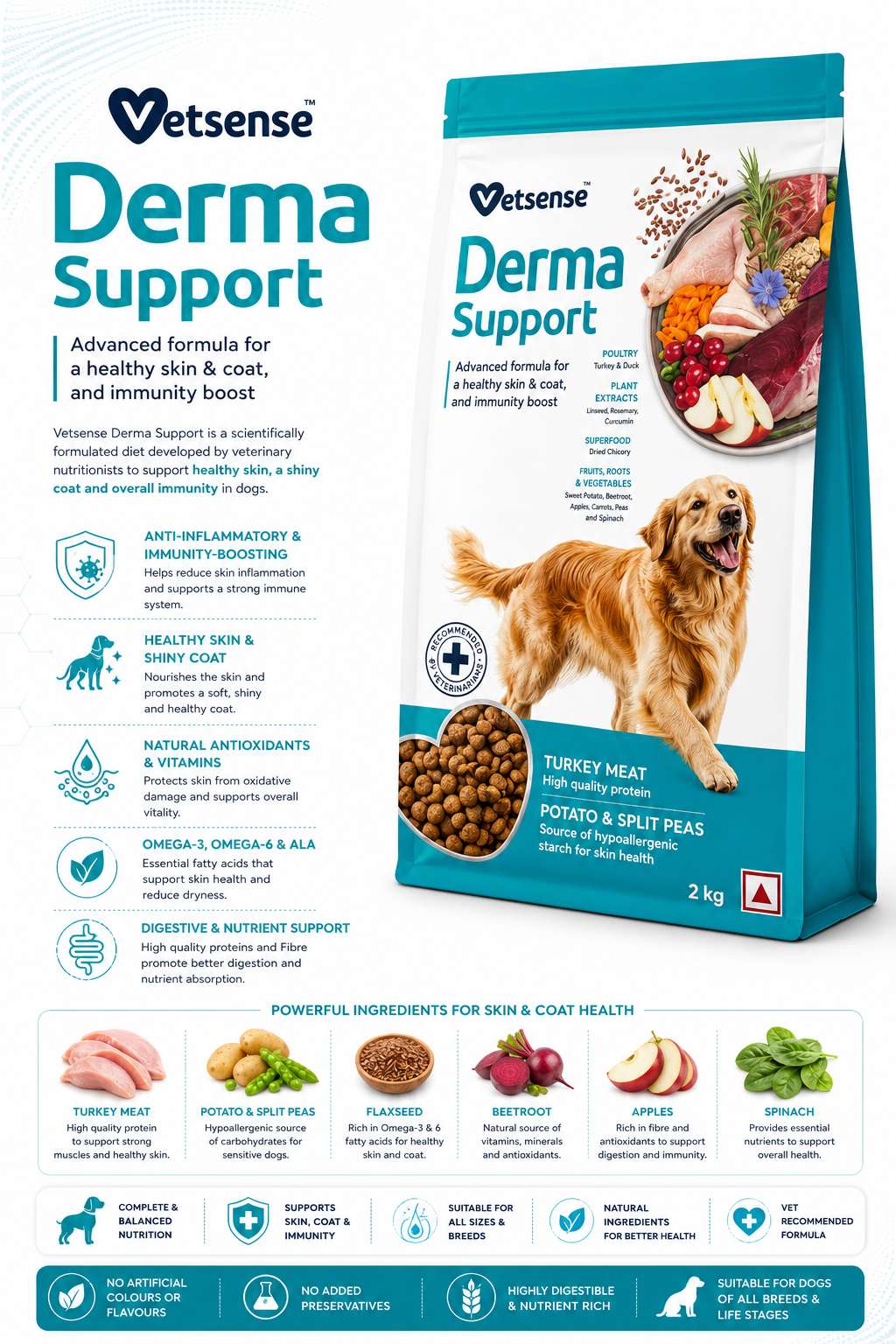 VETSENSE DERMA SUPPORT 2KG