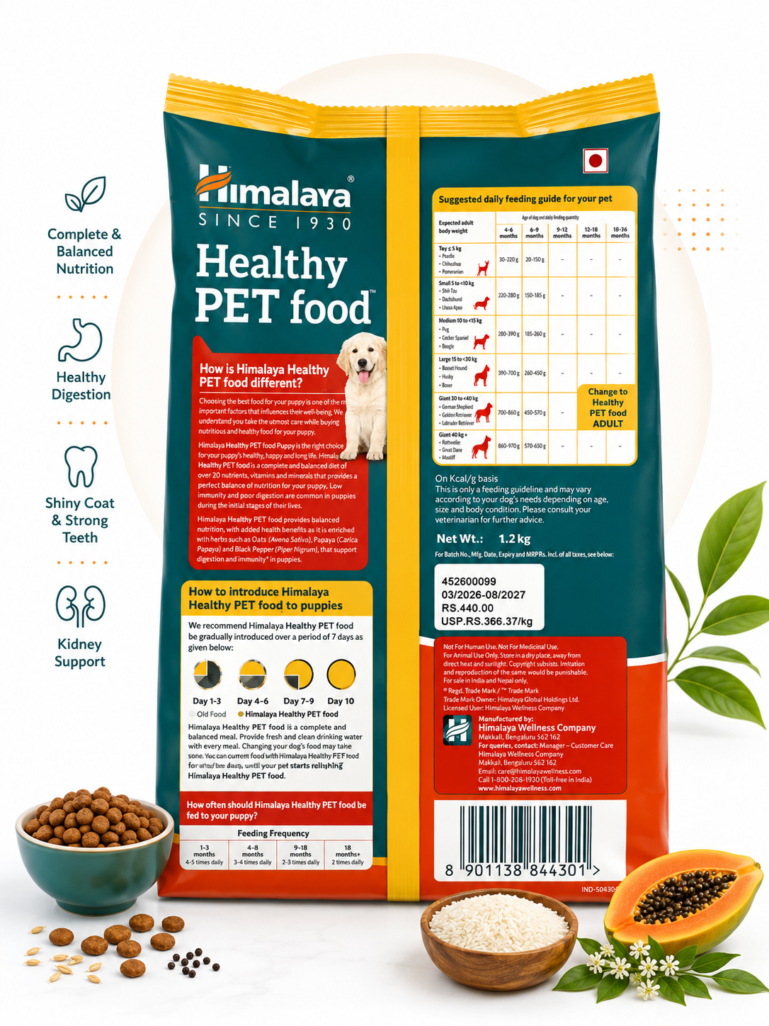 HIMALAYA PUPPY HEALTHY FOOD CHICKEN & RICE 1.2KG