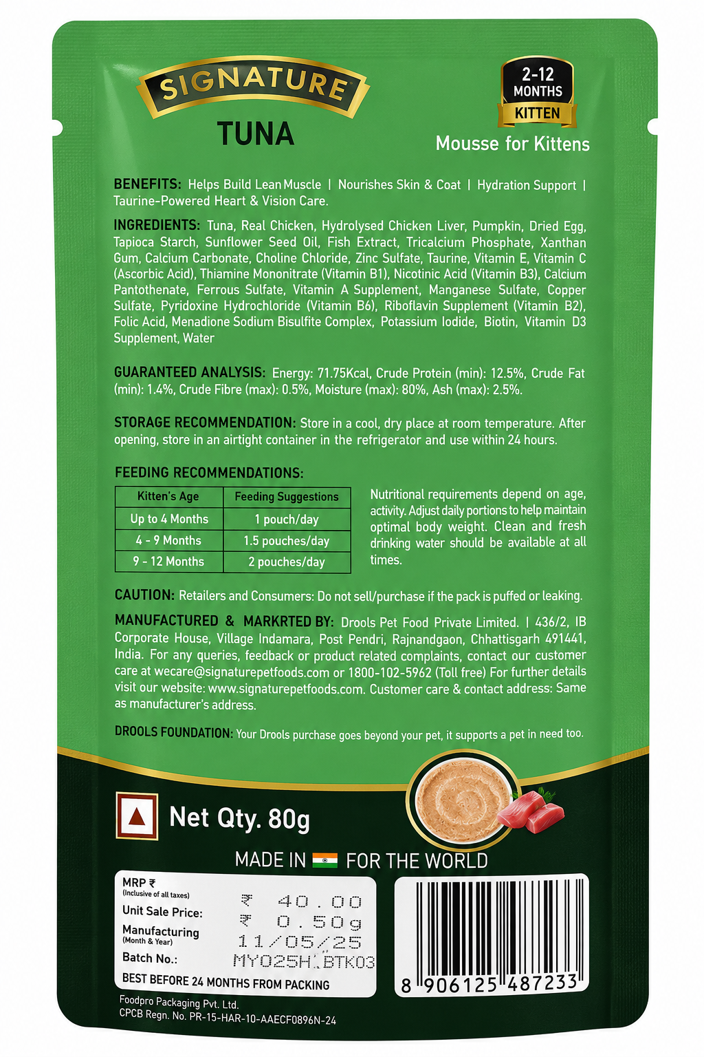 GRAIN ZERO SIGNATUR TUNA KITTEN GRAVY 80GM