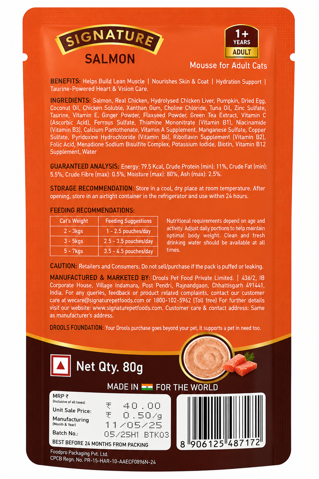 GRAIN ZERO SIGNATUR SALMON ADULT GRAVY 80GM