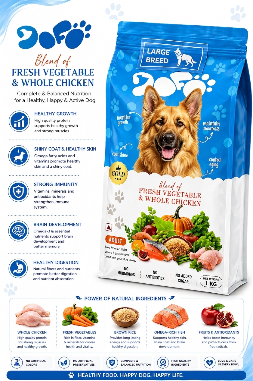 DOFO FRESH VEGETABLE & CHICKEN ( SMALL & LARGE ) BREED 1KG