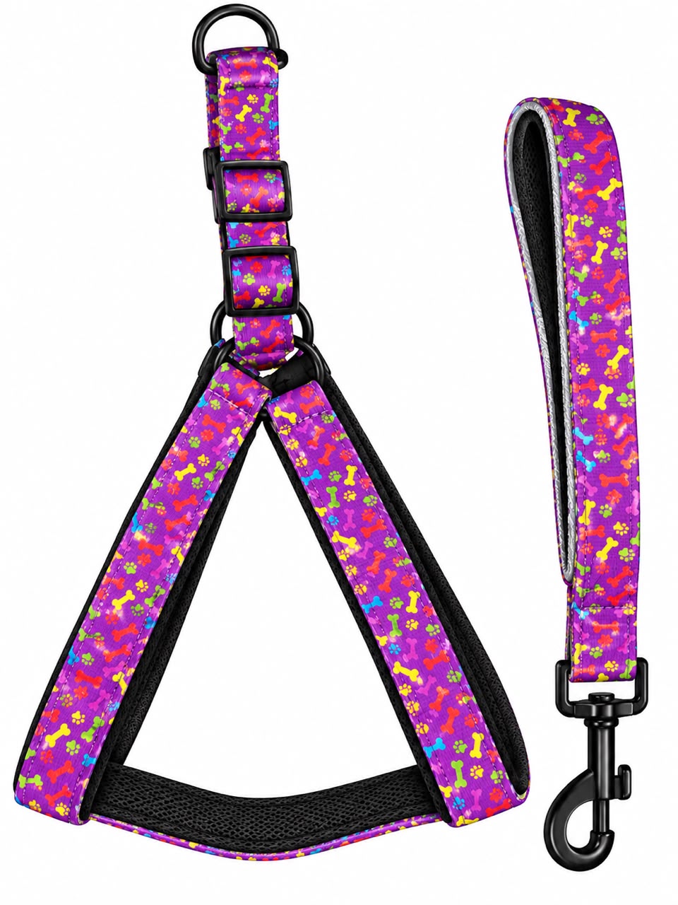 DOGMATIC NYLON PRINTED BODY BELT WITH LEASE DOG