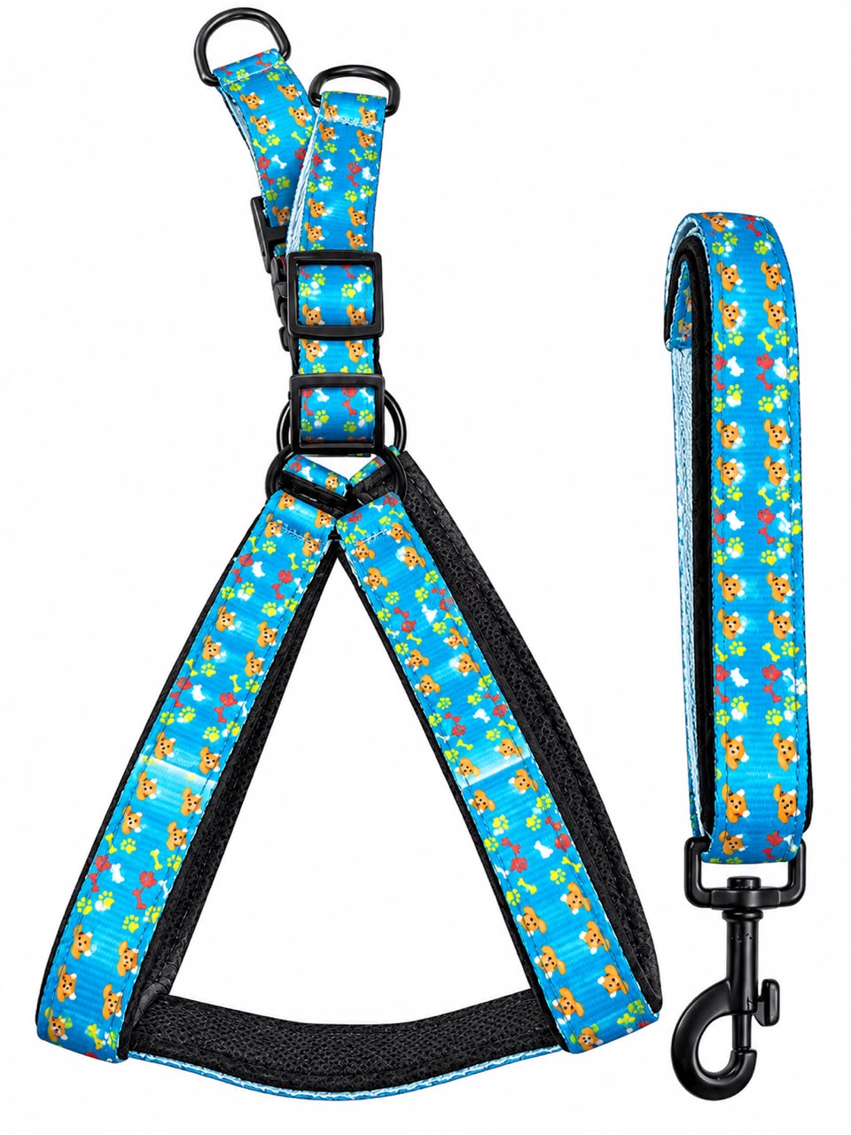 DOGMATIC NYLON PRINTED BODY BELT WITH LEASE DOG
