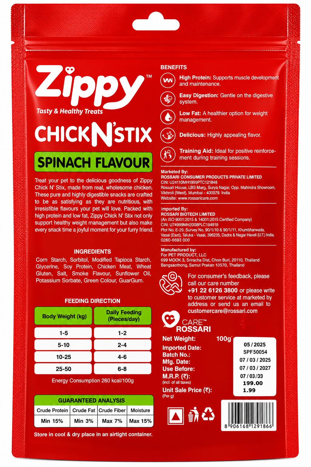 ZIPPY SPINACH FALVOUR 100 GM