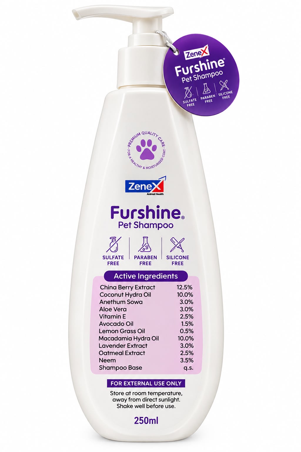 ZENEX FURSHINE PET SHAMPOO 250ML