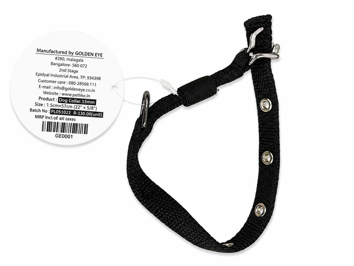 GOLDEN EYE DOG COLLAR 15MM