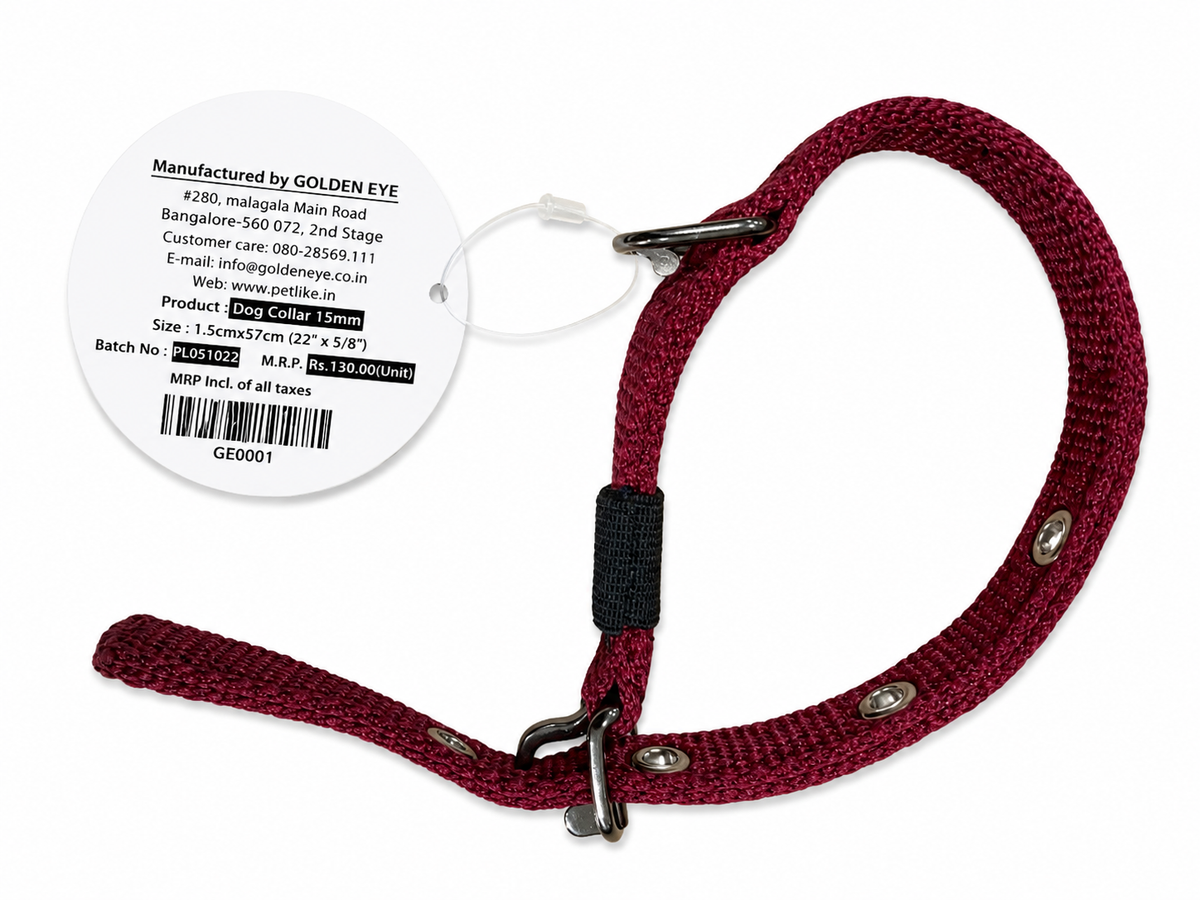 GOLDEN EYE DOG COLLAR 15MM