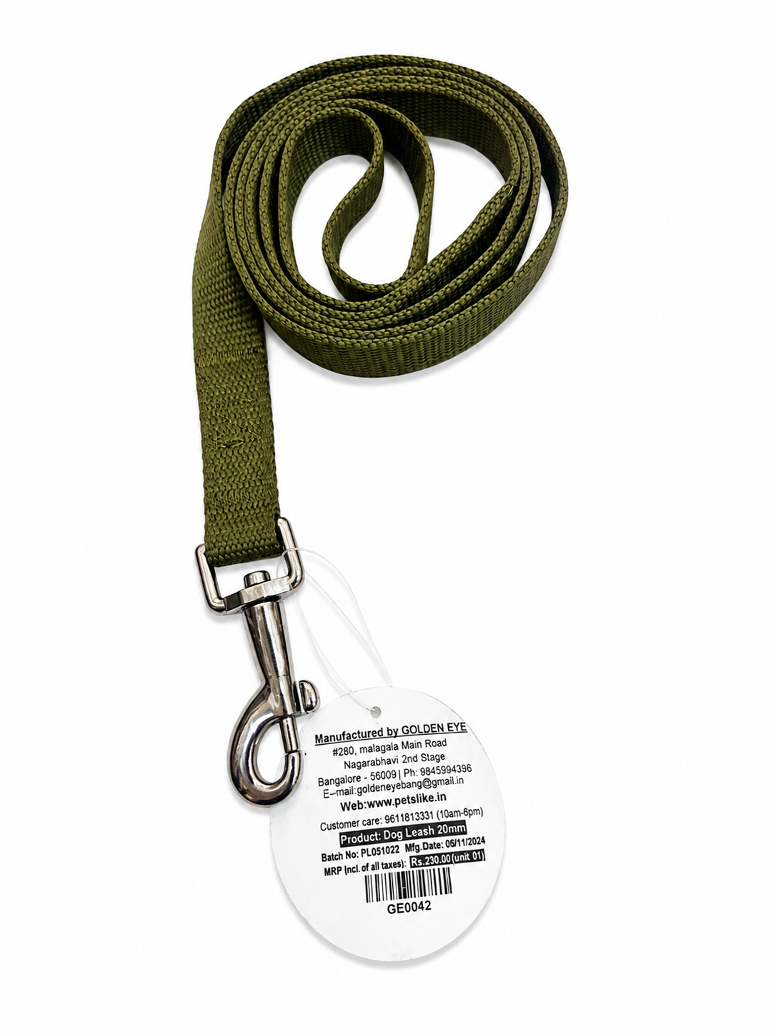 GOLDEN EYE GE LEASE 20MM DOG