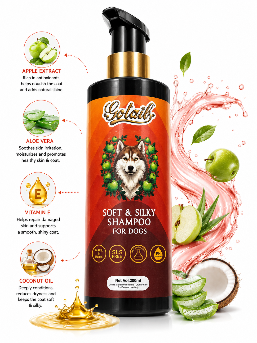 GOTAIL SOFT & SILKY SHAMPOO 200ML