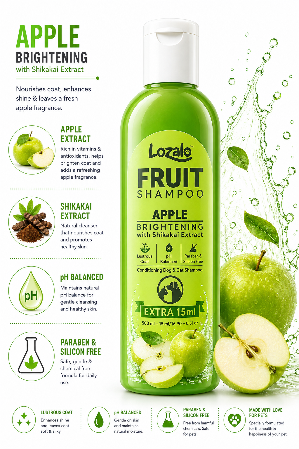LOZALO FRUIT EXTRACT SHAMPOO 500ML