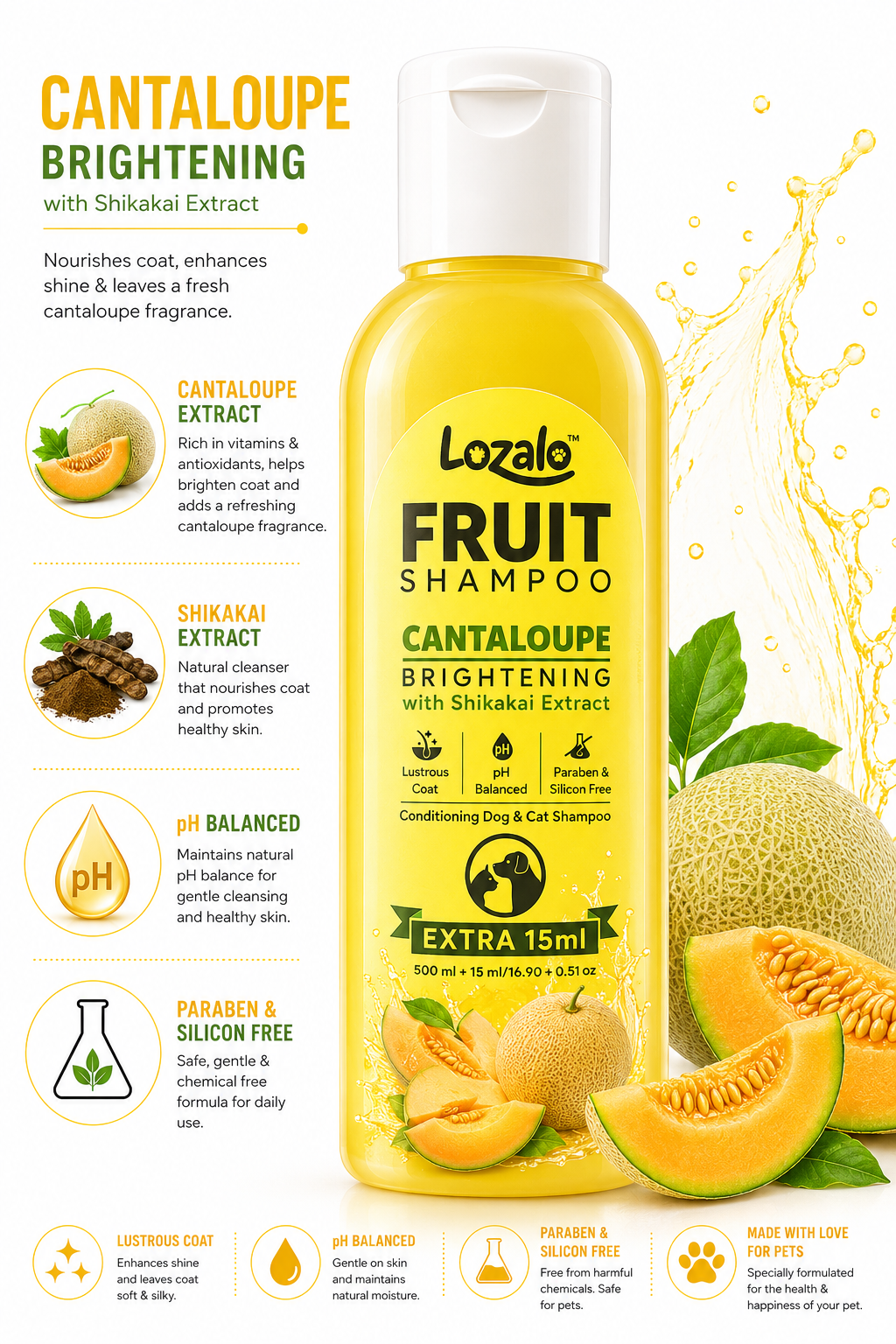 LOZALO FRUIT EXTRACT SHAMPOO 500ML