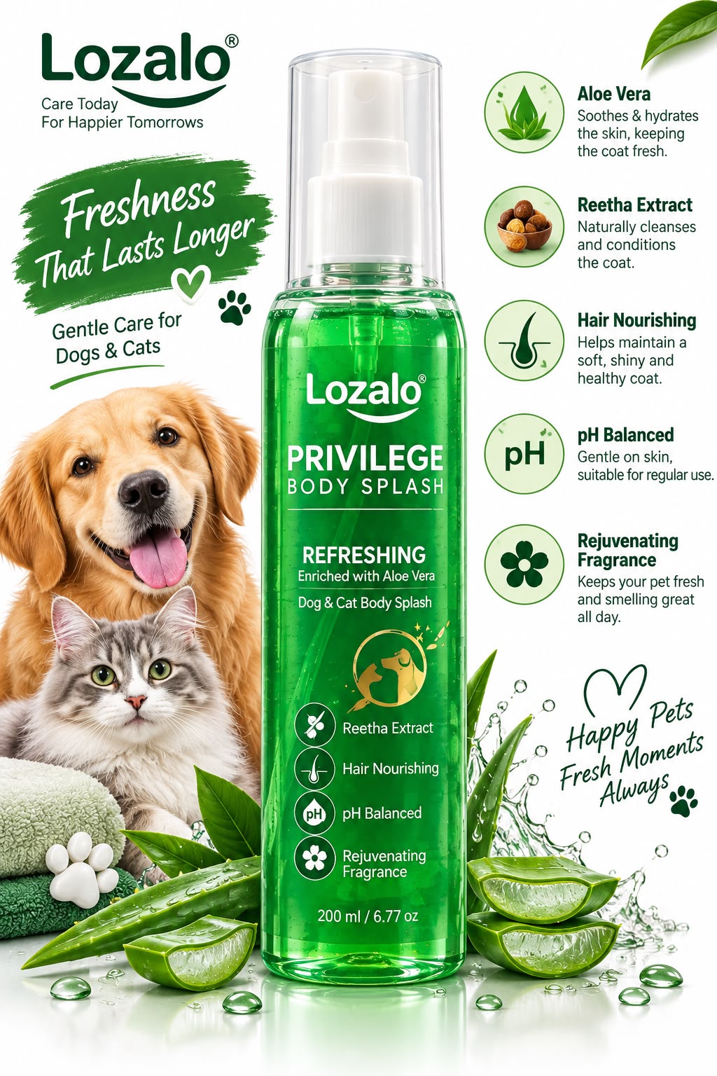 LOZALO REFRESHING BODY SPLASH 200ML