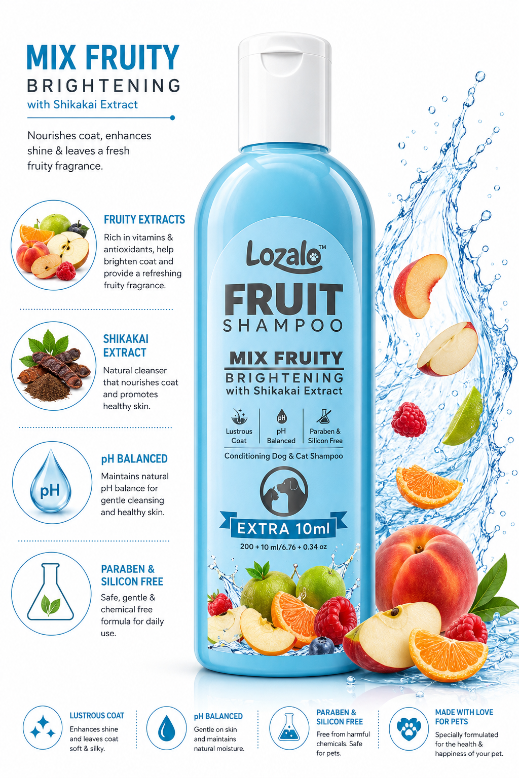 LOZALO FRUIT EXTRACT SHAMPOO 200ML