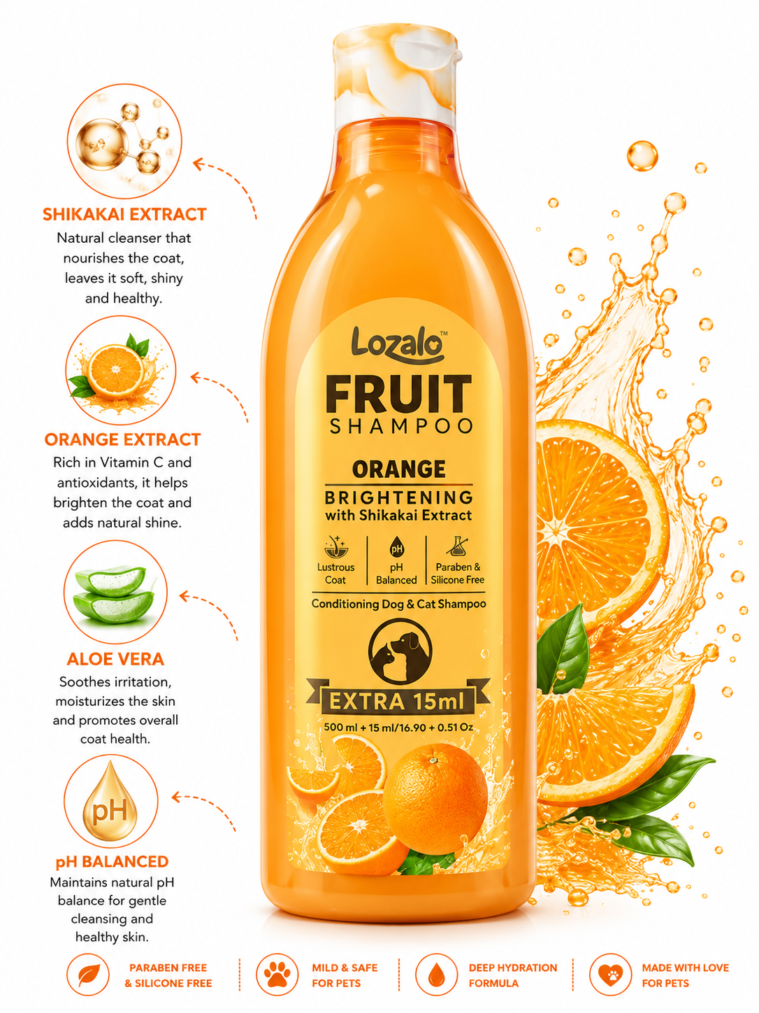 LOZALO FRUIT EXTRACT SHAMPOO 500ML