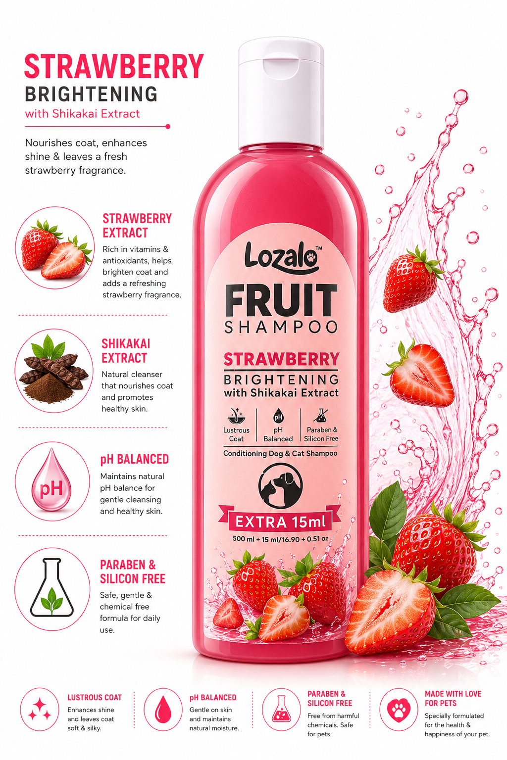 LOZALO FRUIT EXTRACT SHAMPOO 500ML
