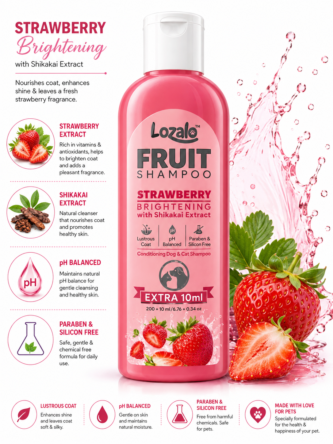 LOZALO FRUIT EXTRACT SHAMPOO 200ML