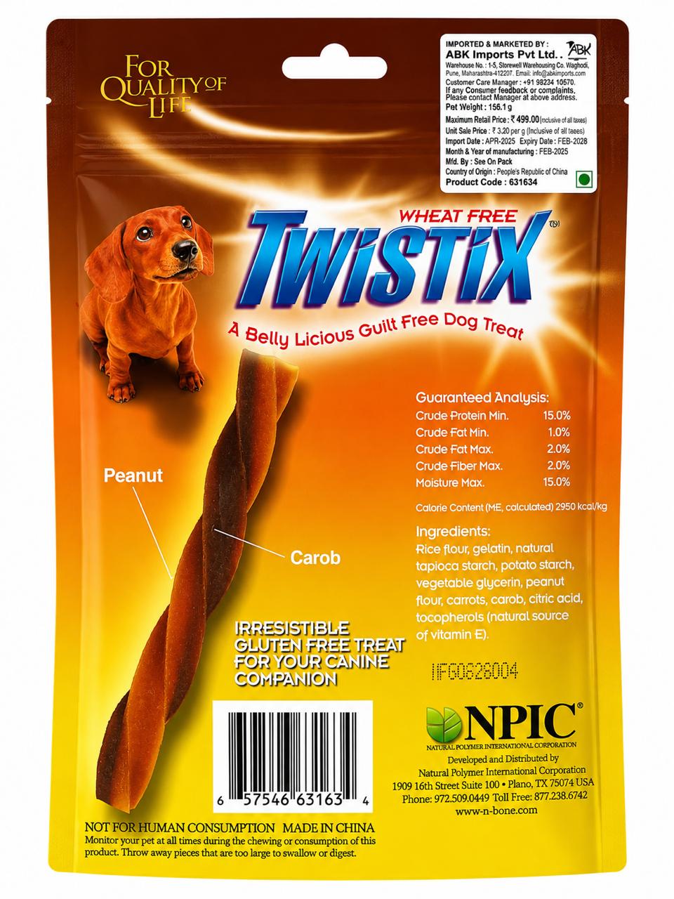 TWISTIX PEANUT AND CAROB SMALL
