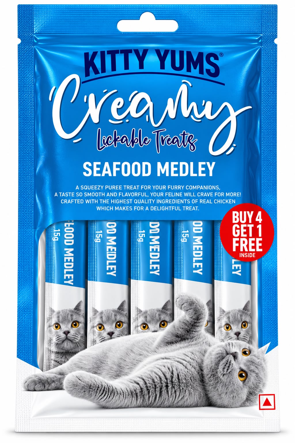 KITTY YUMS CREAMY SEAFOOD MEDLEY 80 GM