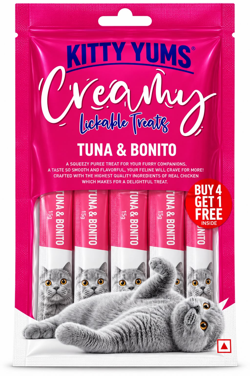KITTY YUMS CREAMY TUNA & BONITO 75 GM