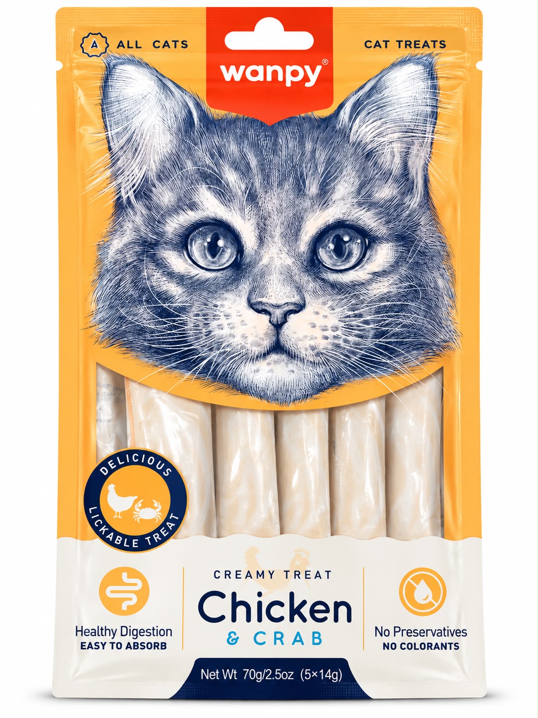 WANPY CREAMY  TREAT CHICKEN & CRAB  70G