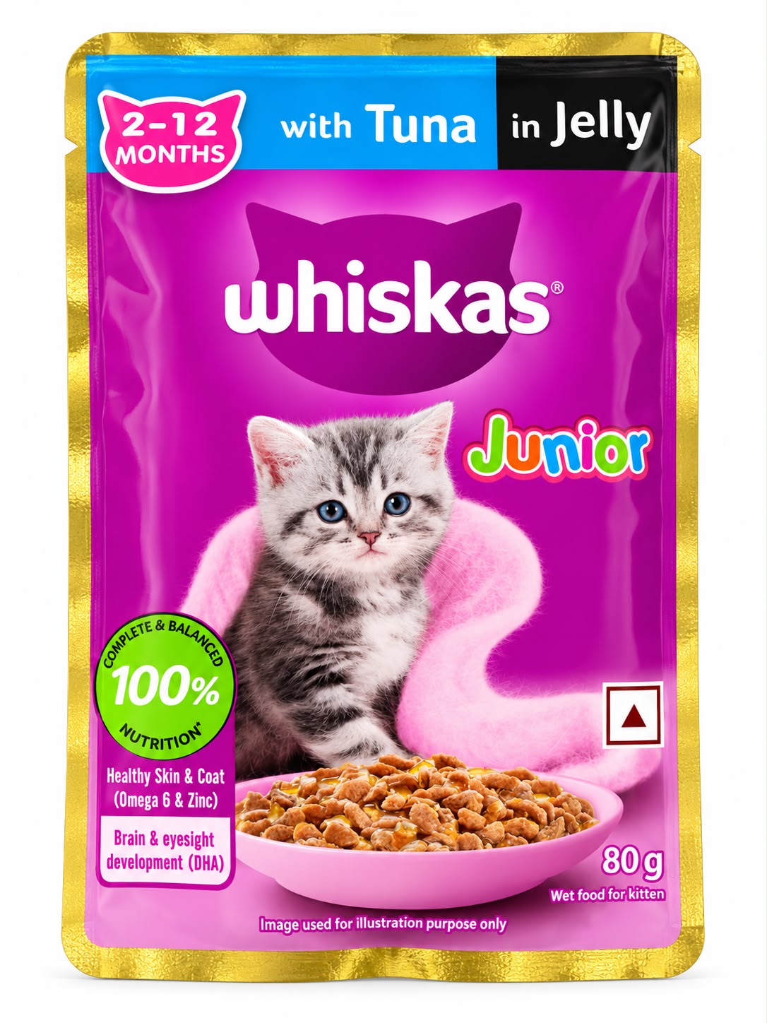 WHISKAS KITTEN JUNIOR TUNA 80 GM