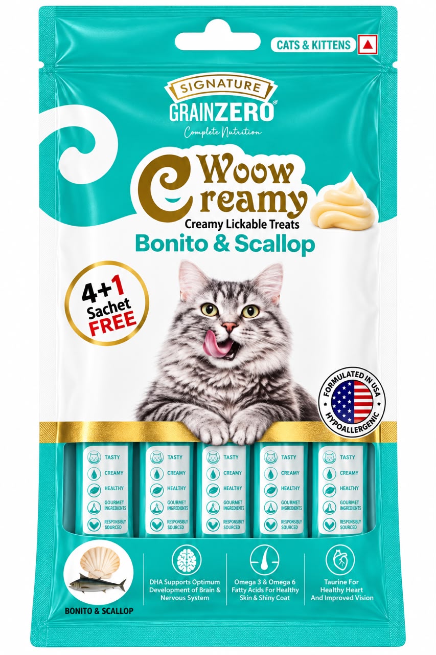 GRAIN ZERO CREAMY TREATS BONITO & SCALLOP 75GM