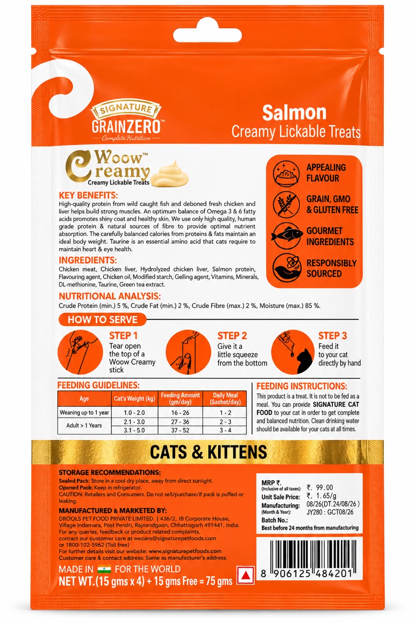 GRAIN ZERO CREAMY TREATS SALMON 75 GM