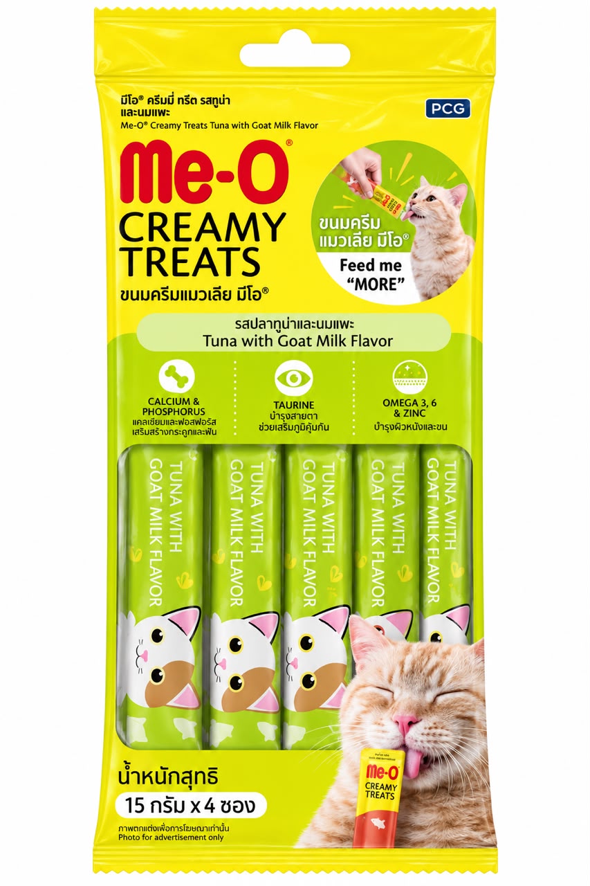 ME O CREAMY TREATS TUNA WITH GOAT MILK 60GM