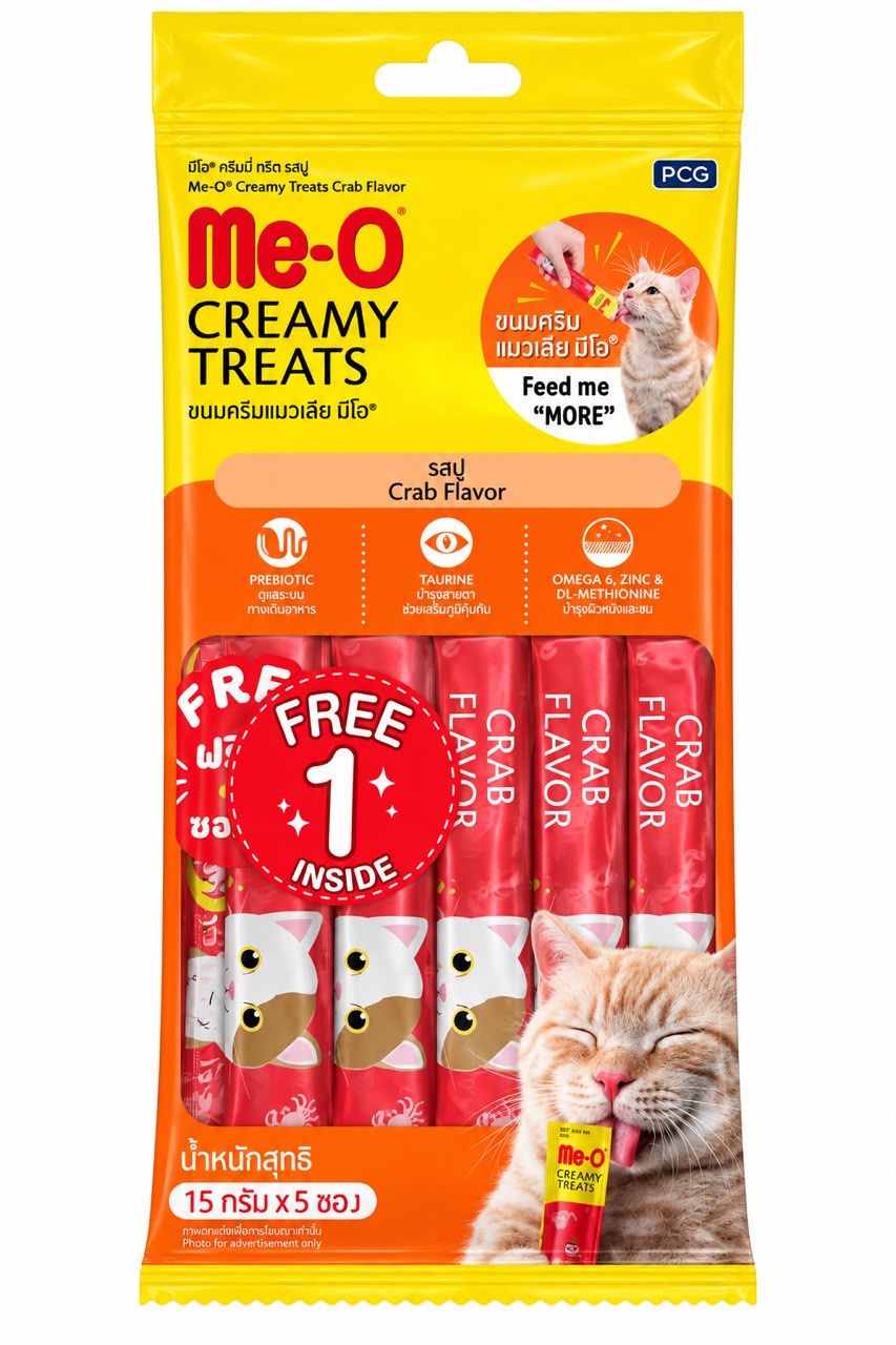 ME O CREAMY TREATS CRAB FLAVOR 75GM