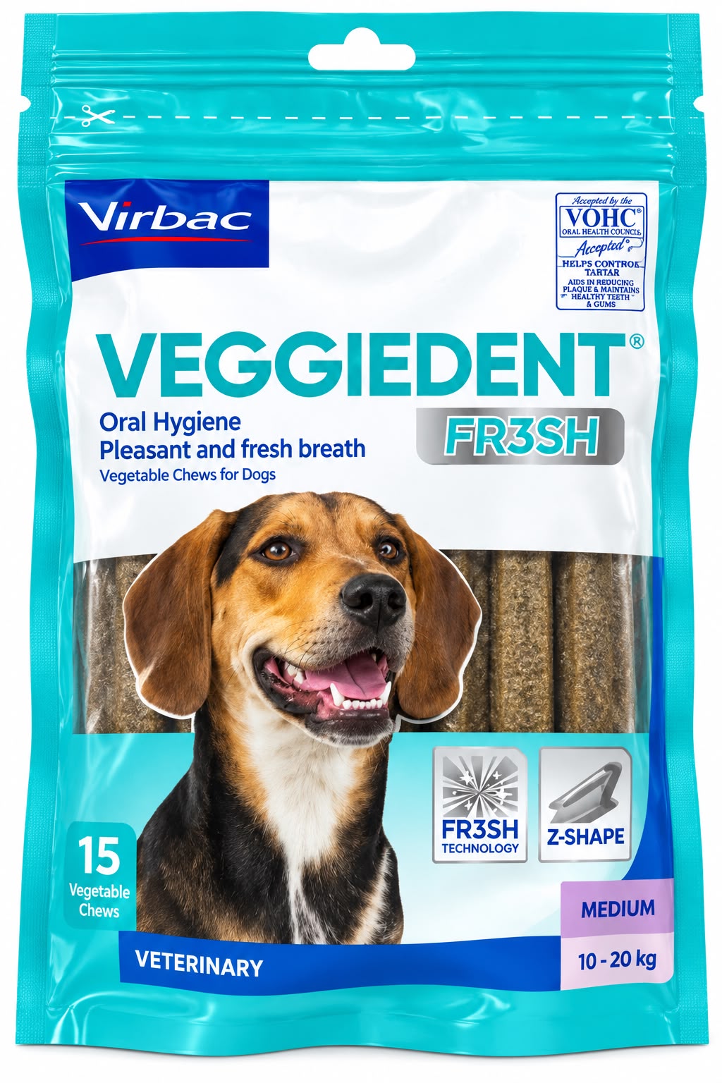 VEGGIEDENT FRESH DENTAL STICKS M 350GM