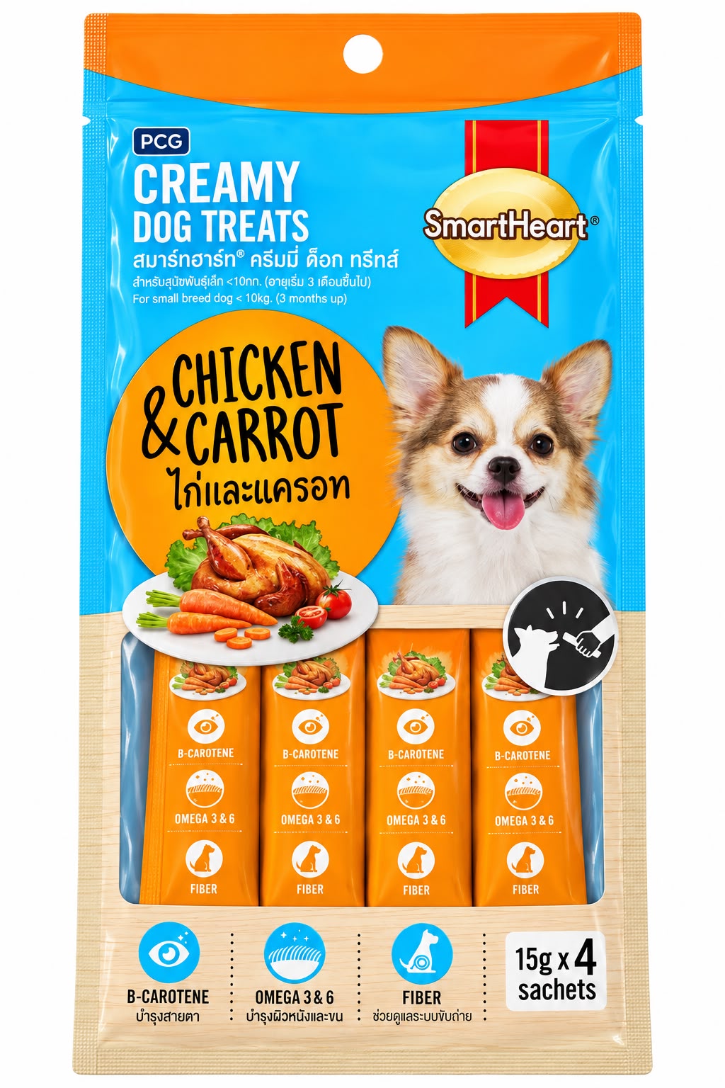 SMART HEART CREAMY TREAT CHICKEN & CARROT 60GM