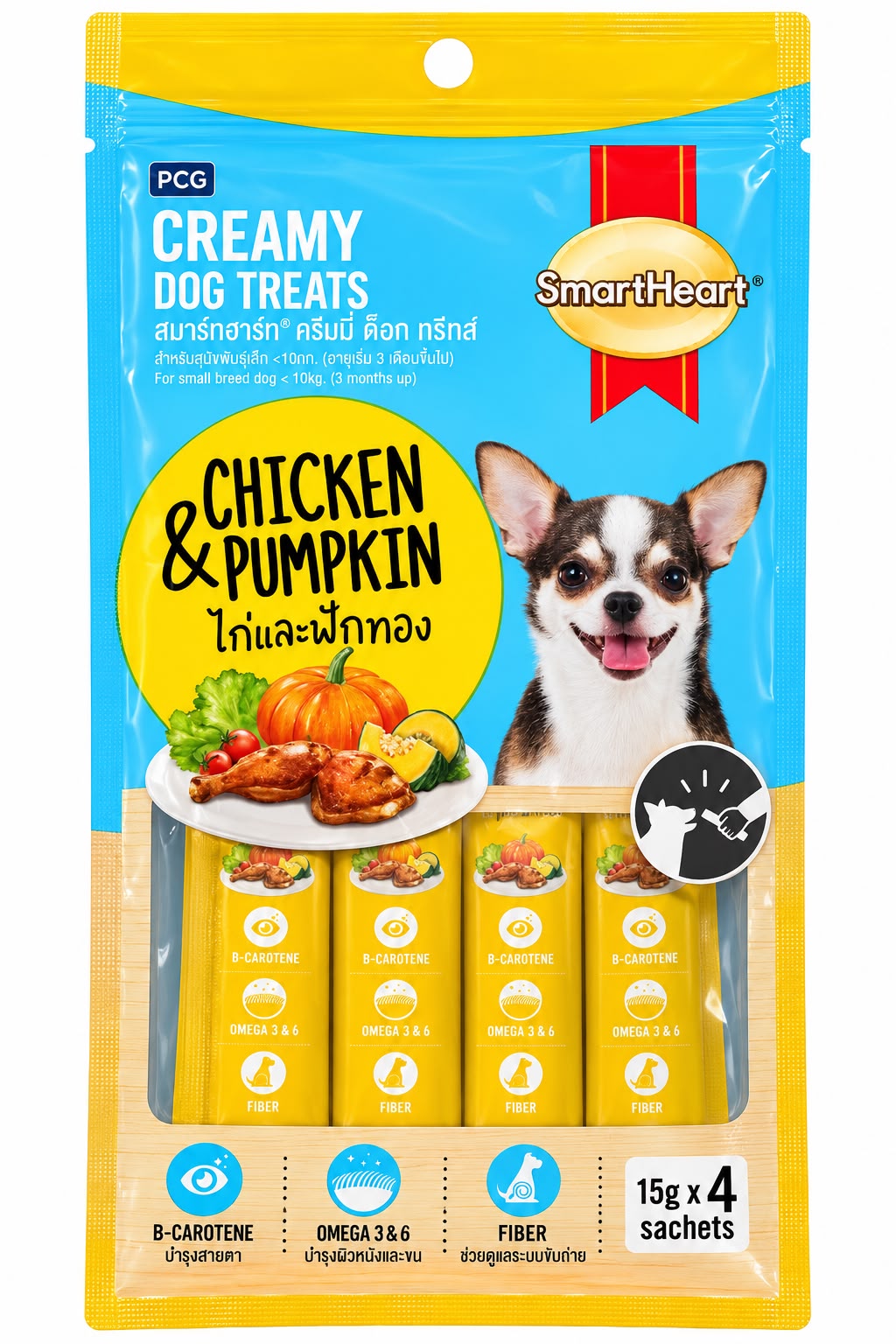 SMART HEART CREAMY TREAT CHICKEN & PUMKIN 60GM