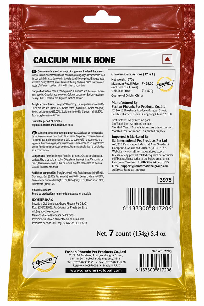 GNAWLERS CALIUM BONE 12 IN 1\270GM