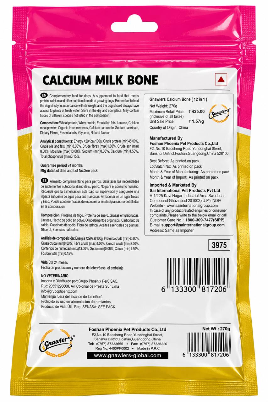 GNAWLERS CALCIUM BONE PINK 30 IN 1\270GM