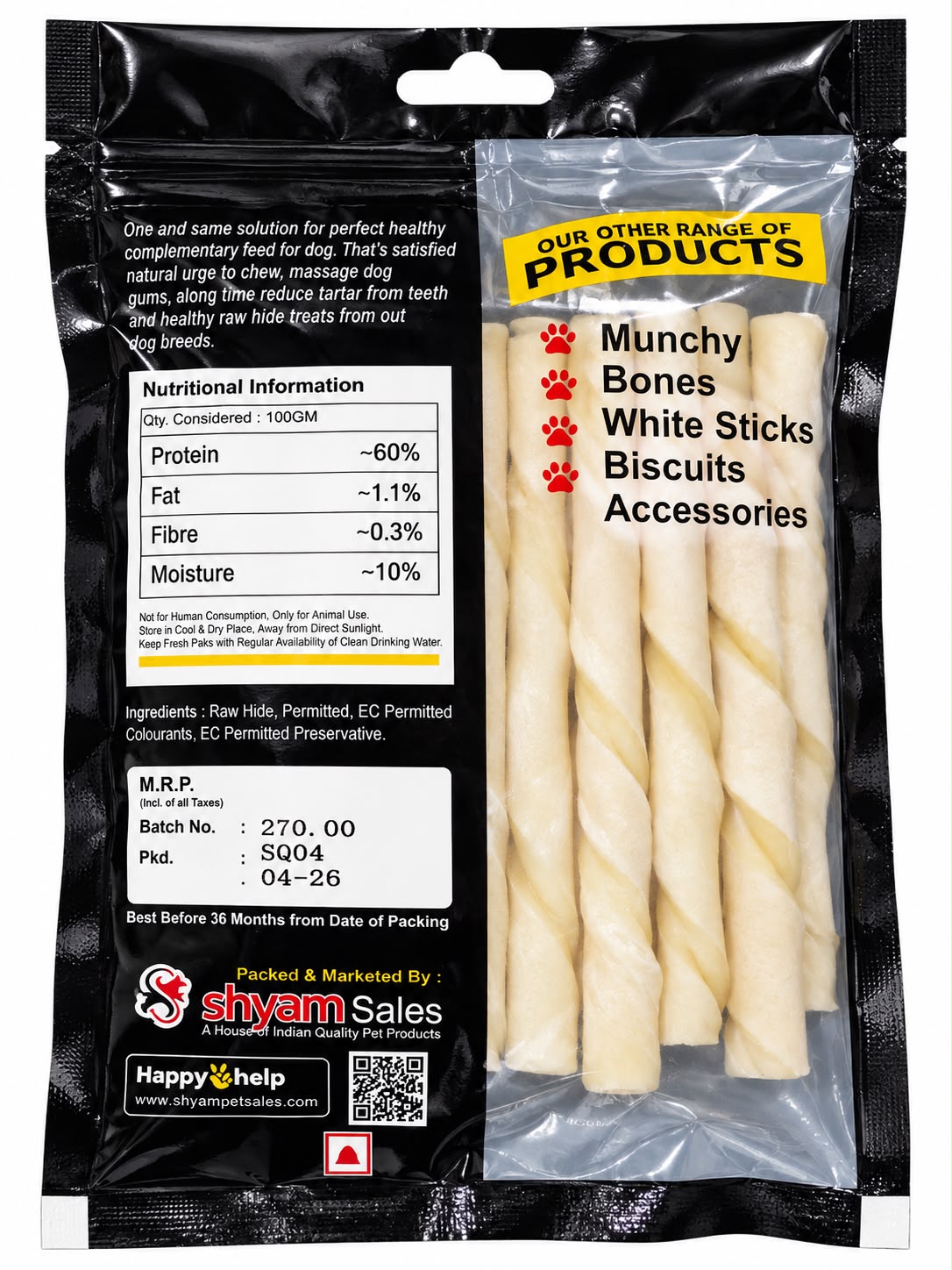 CHEWBIES CHEWABLE STICKS 300GM