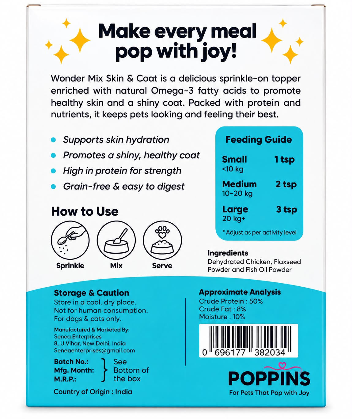 POPPINS WONDER MIX (SKIN&COAT) 120GM