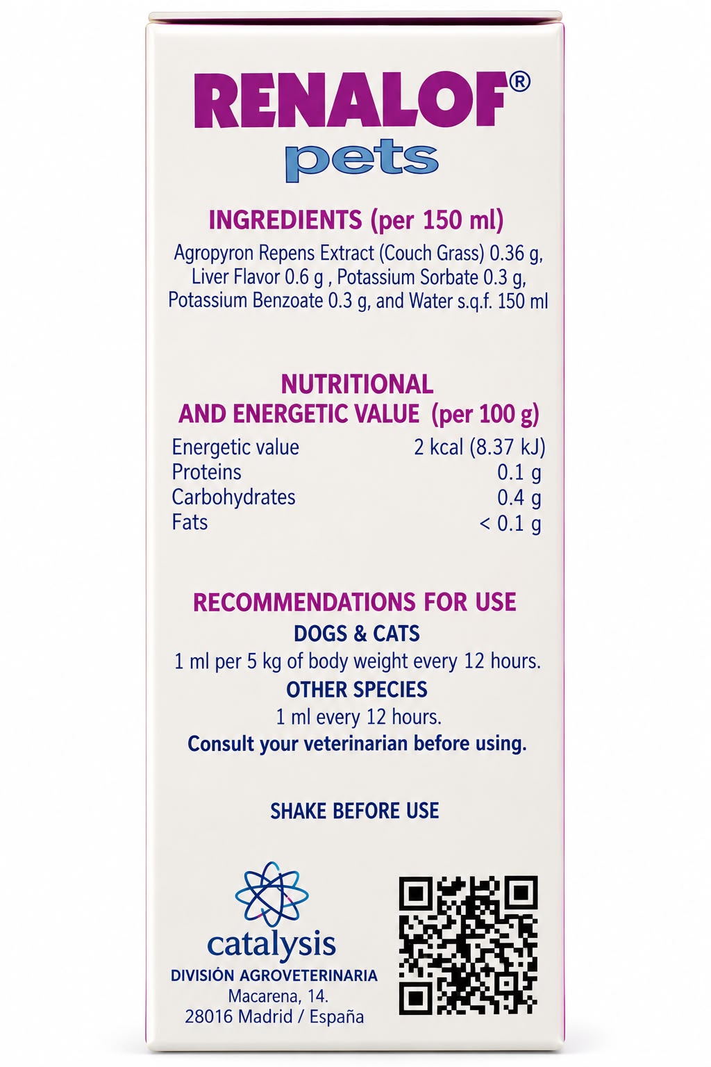VIVALDIS RENALOF SYRUP 150ML