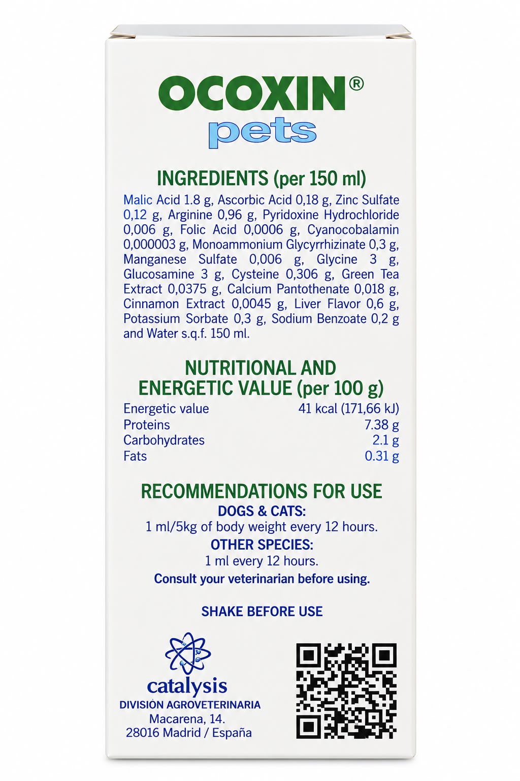 VIVALDIS OCOXIN Complementry Supplement 150Ml