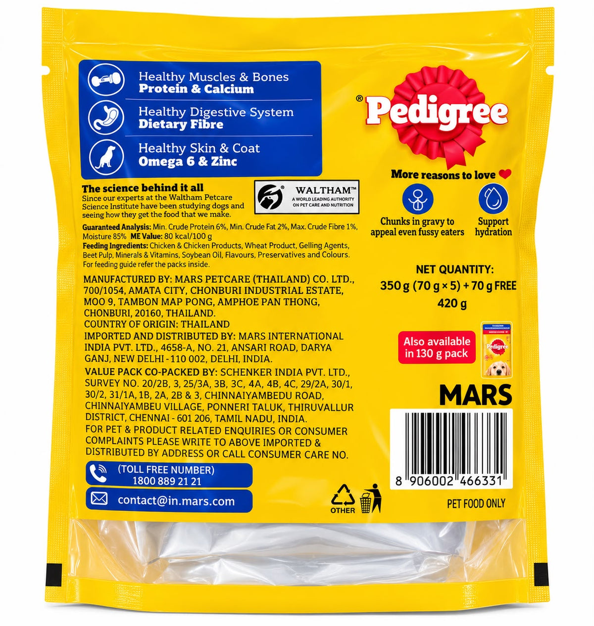PEDIGREE CHICKEN & LIVER GRAVY GET 1 FREE WITH PACK OF 5 470g
